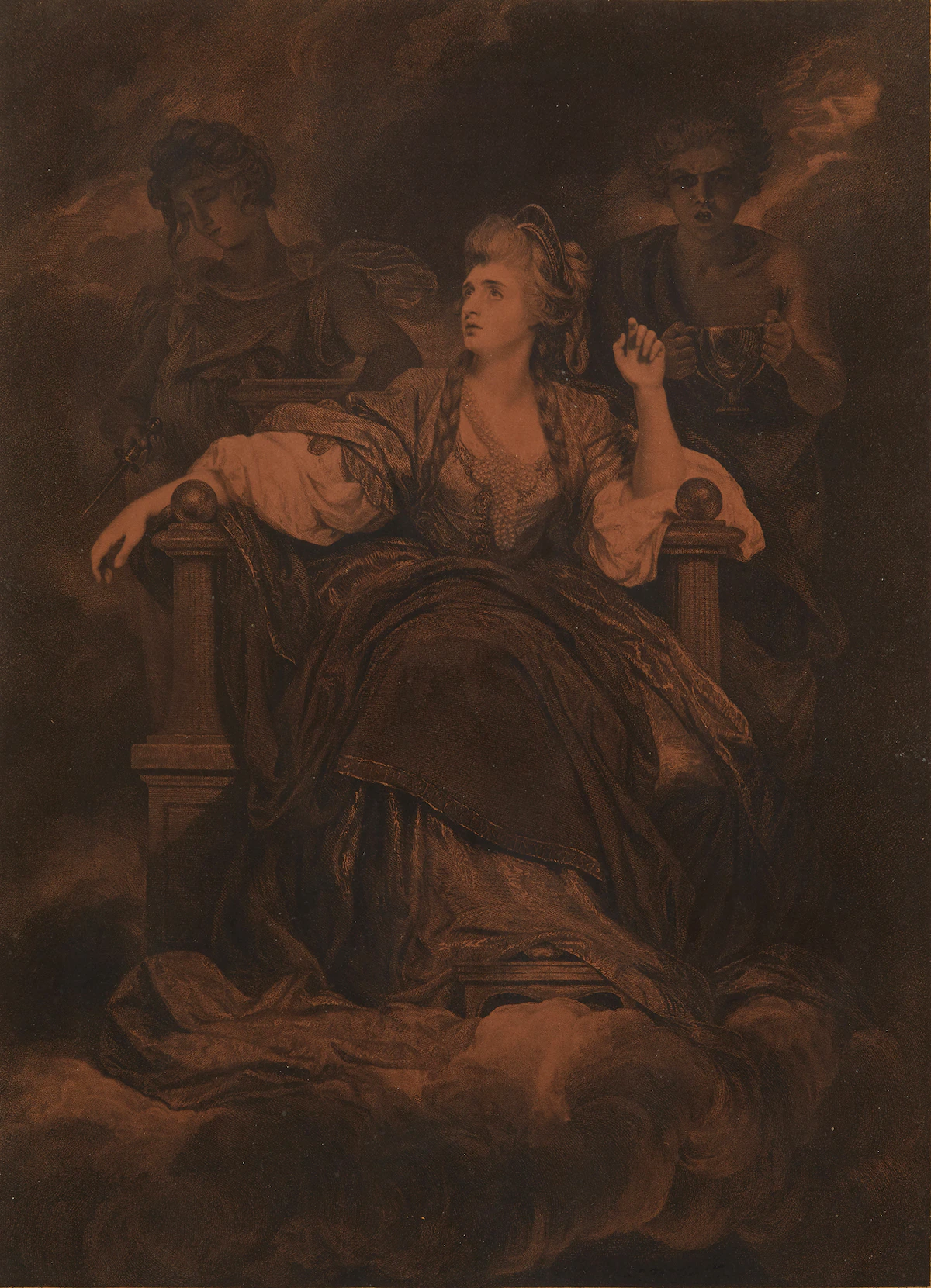Francis Haward (after Sir Joshua Reynolds), The Tragic Muse, mezzotint
