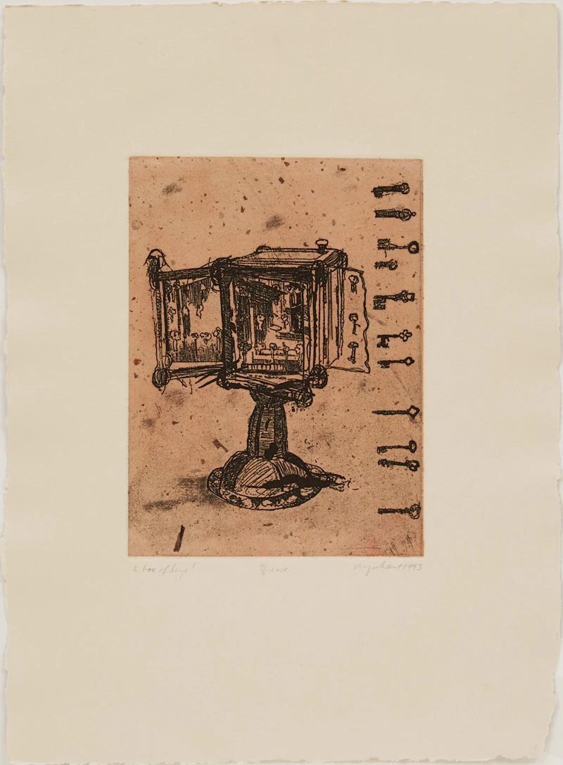 Tony Urquhart, A Box of Keys!, etching, 1993 - view 2