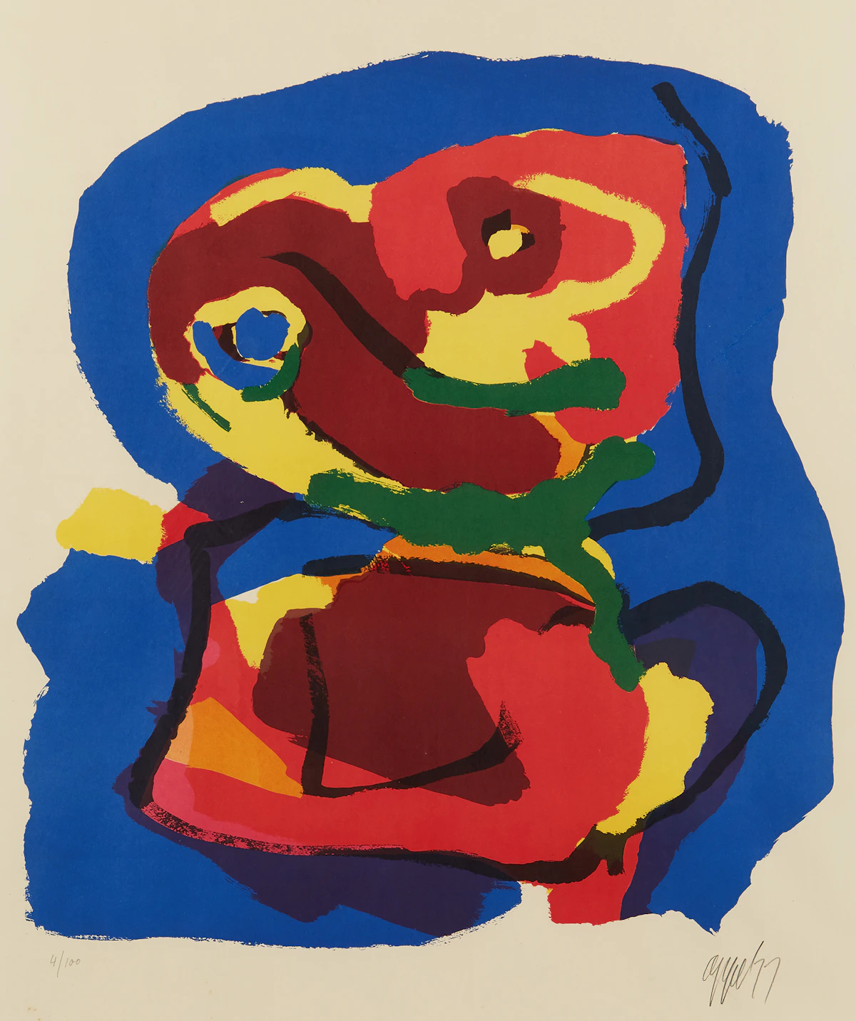 Karel Appel, Sem Titulo, colour serigraph, 1977