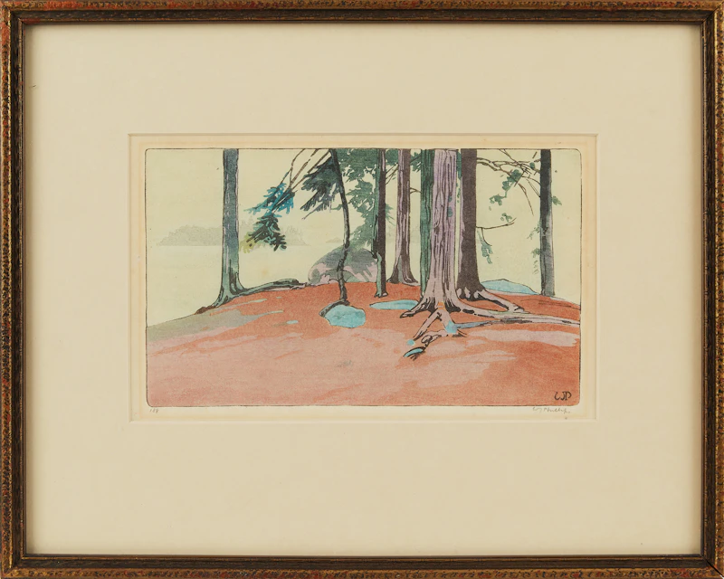 Walter Joseph Phillips, Rain, Lake of the woods, colour woodcut - view 2