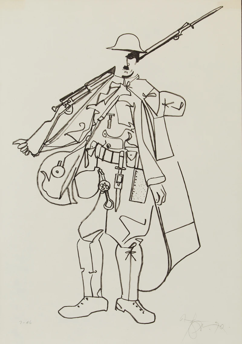 Charlie Chaplin with Shoulder Arms by Harold Barling Town