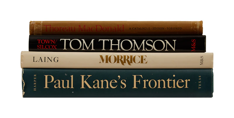 Paul Kane’s Frontier; Tom Thomson: The Silence and the Storm; Morrice: A Great Canadian Artist Rediscovered; Thoreau MacDonald: A Catalogue of Design and Illustration by Books and Reference
