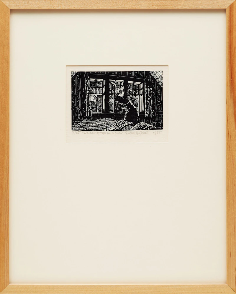 Julius Edward Griffith, Woman at the Window, linocut, 1955 - view 2