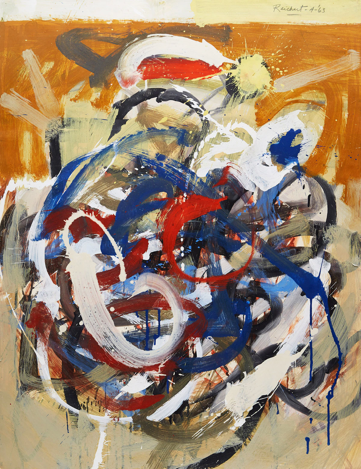 Don Reichert, Abstraction, oil on paper, 1963