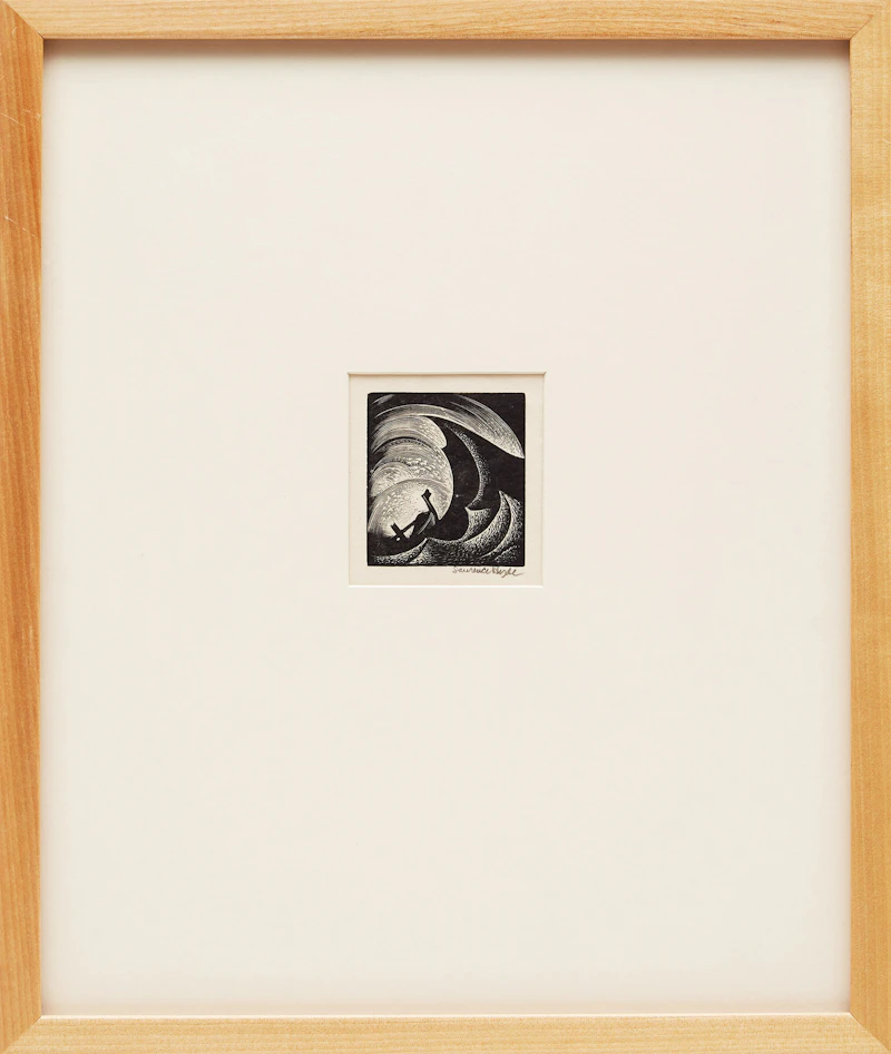 Laurence Evelyn Hyde, Ship in Rough Water, wood engraving - view 2