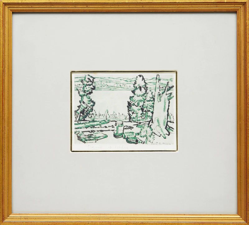 David Brown Milne, Painting Place (Hilltop), drypoint etching, 1931 - view 2