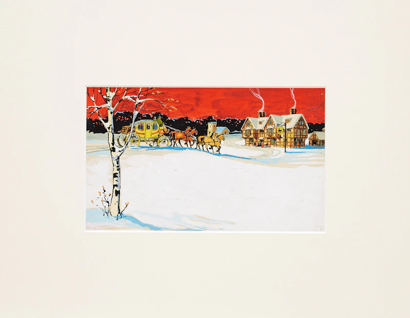 Arthur Henry Hider, An Unexpected Meeting; Dominion Metalic Cartridge; Winter Landscape with Stagecoach, 3 watercolours - view 2
