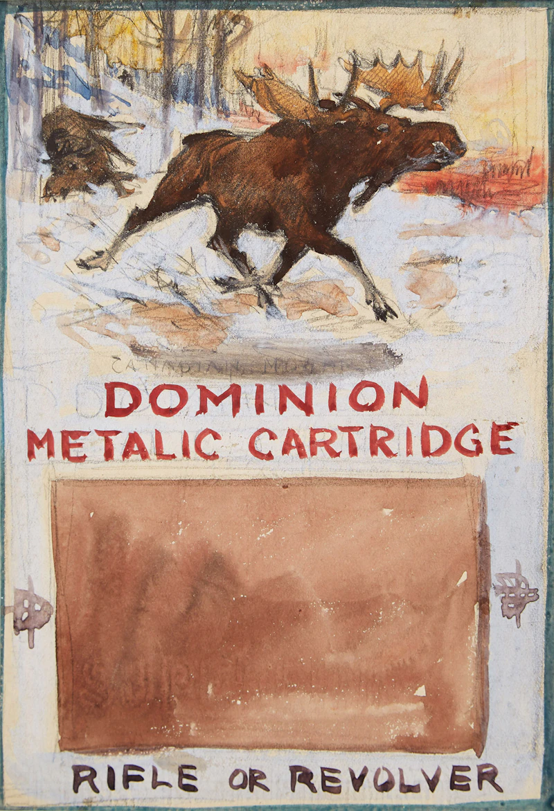 Arthur Henry Hider, An Unexpected Meeting; Dominion Metalic Cartridge; Winter Landscape with Stagecoach, 3 watercolours - view 3