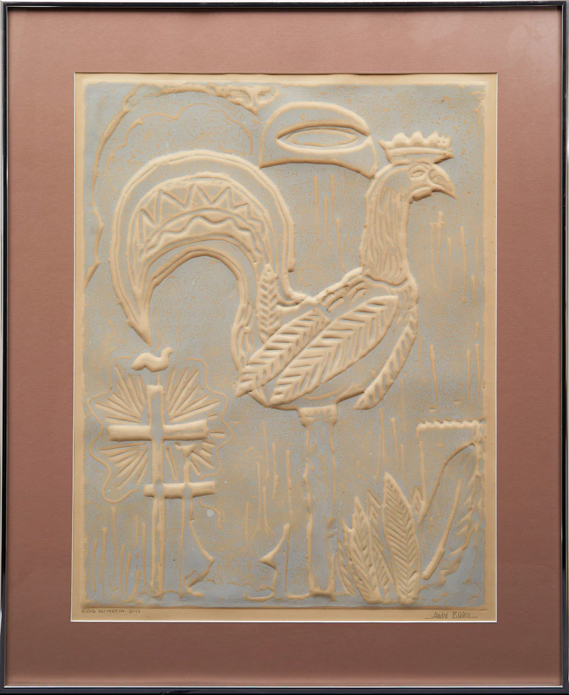 André Charles Biéler, Coq du matin, relief print - view 2