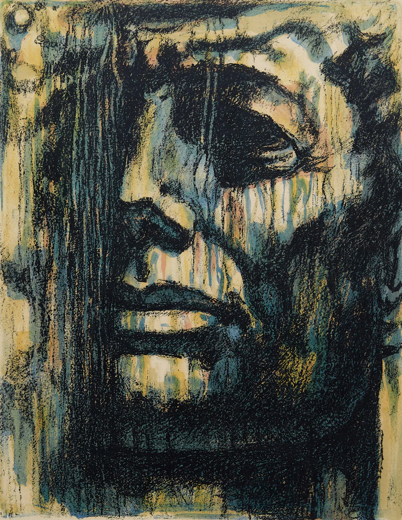 Umberto Romano, Kennedy the Visionary, colour lithograph - view 1