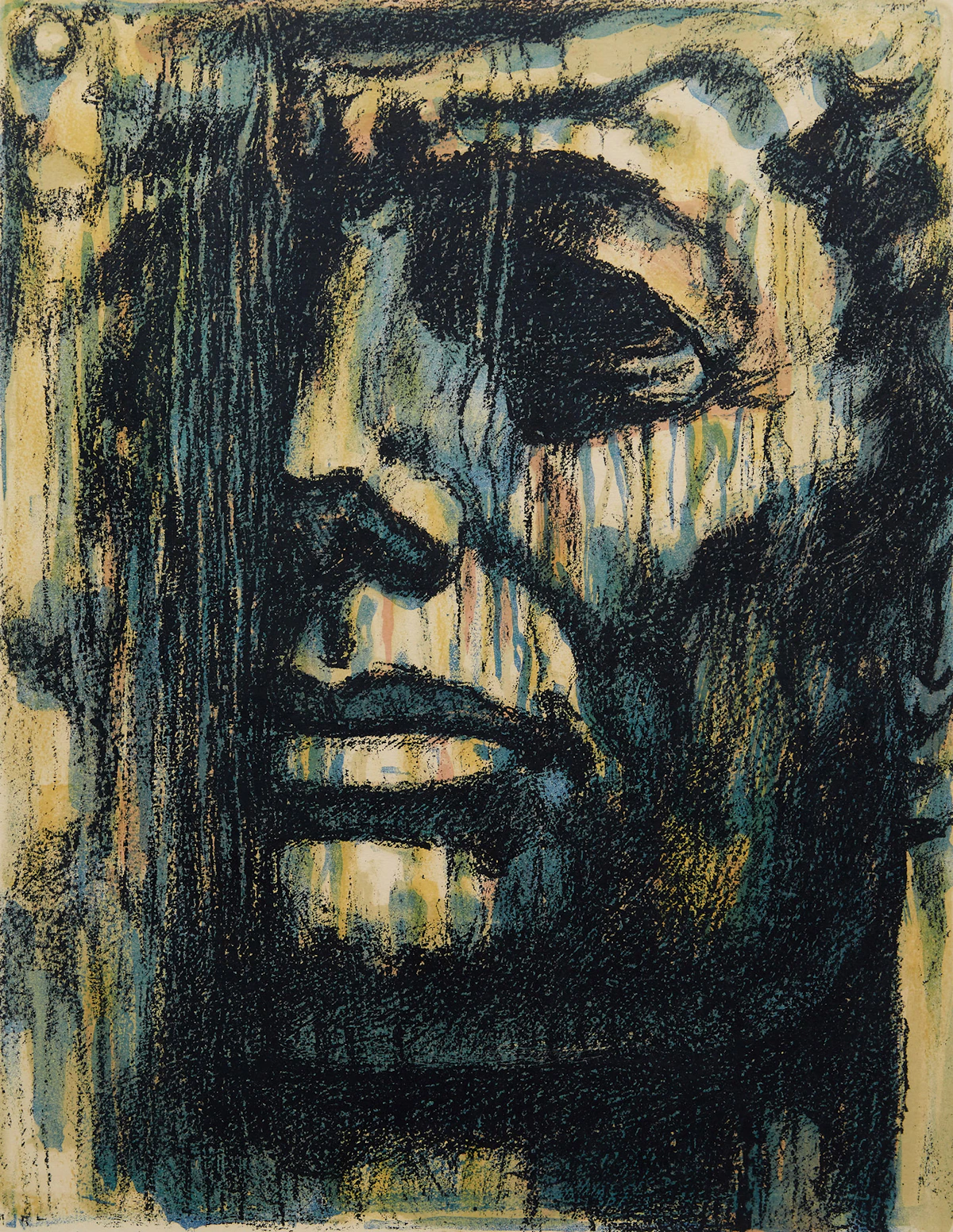 Umberto Romano, Kennedy the Visionary, colour lithograph