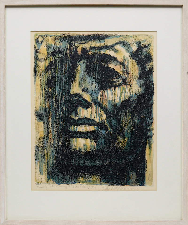 Umberto Romano, Kennedy the Visionary, colour lithograph - view 2