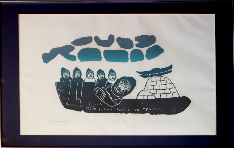 Davidialuk Alasua Amittu, Legend of the Giant, stonecut print, 1978 - view 2
