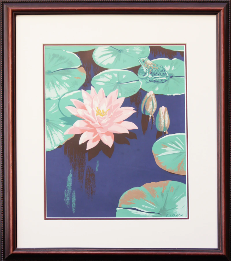 Alfred Joseph Casson, Pink Lily and Frog, colour silkscreen - view 2