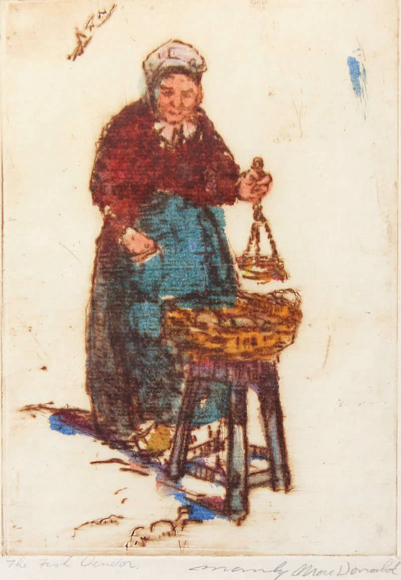 Manly Edward MacDonald, The Fish Vendor, aquatint - view 1