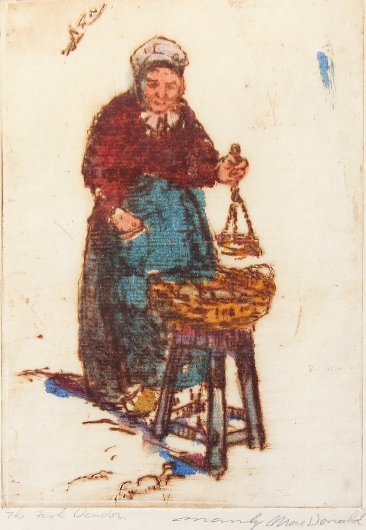 Manly Edward MacDonald, The Fish Vendor, aquatint