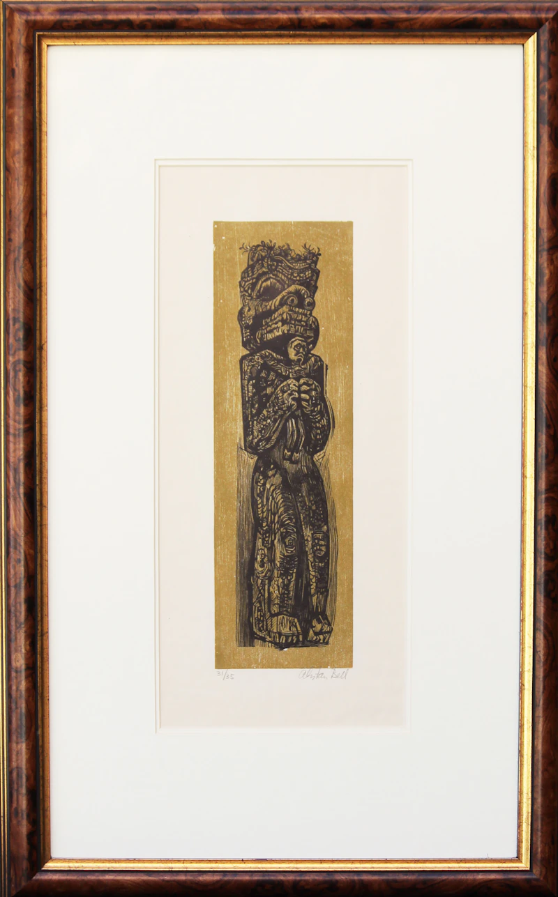 Alistair Macready Bell, Kwakiuti Figure, blockprint - view 2