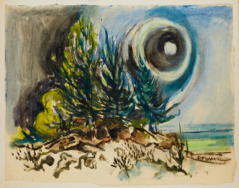 Alexander Samuel Millar, Abstract Landscape with Pines; Coastal Landscape with Pines; Coastal Landscape with Storm Clouds