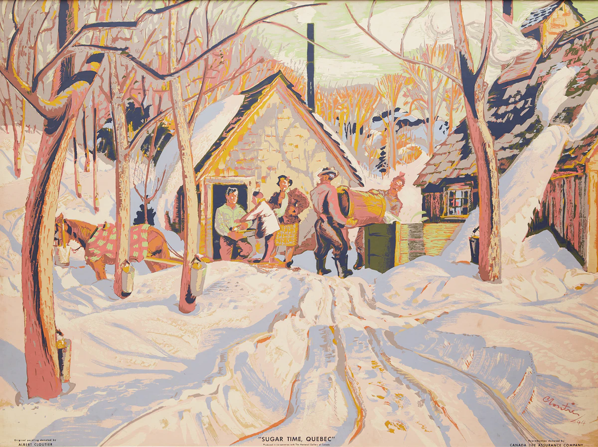 Albert Edward Cloutier, Sugar Time, Quebec, sampson-matthews silkscreen, 1944