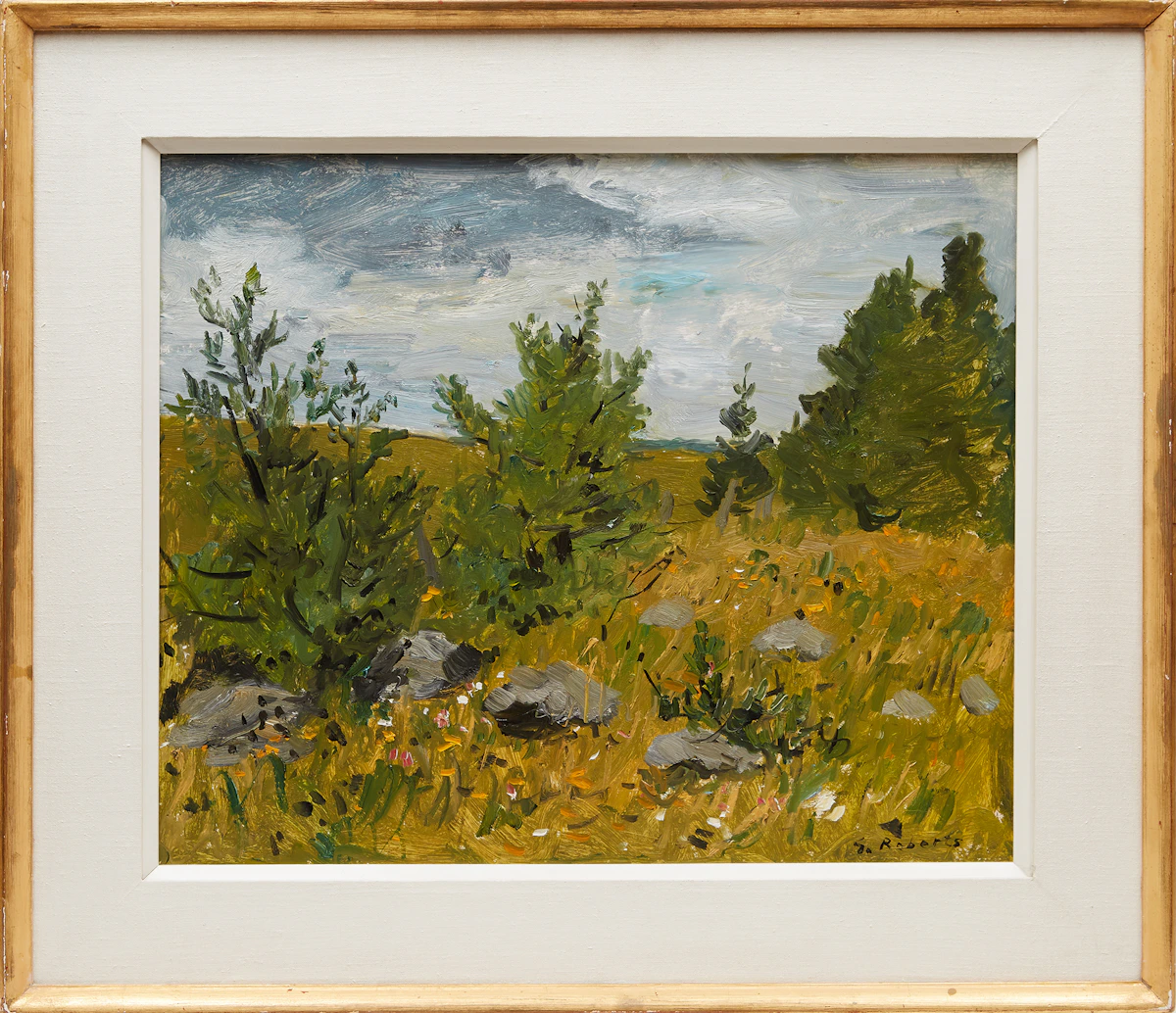 William Goodridge Roberts, Rocky Field Laurentians, oil on masonite