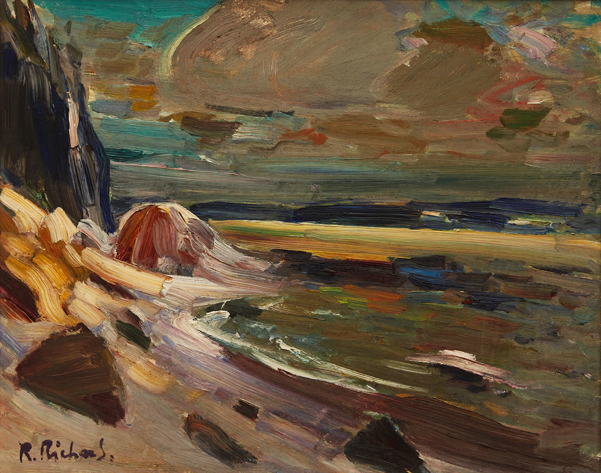 René Richard, Landscape, oil on masonite