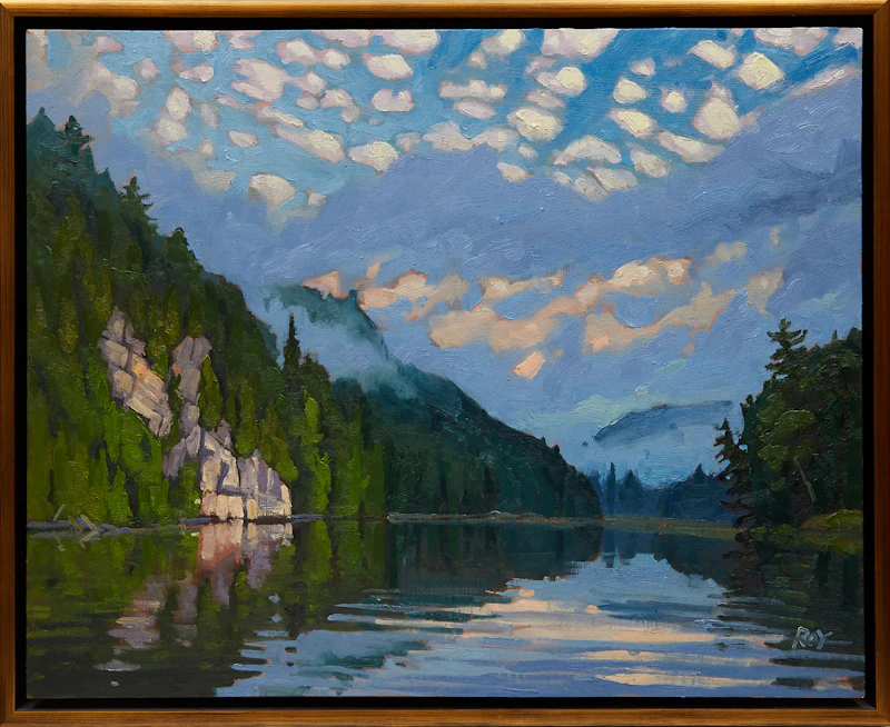 Rejean Roy, Cliff Lake, oil on panel - view 2