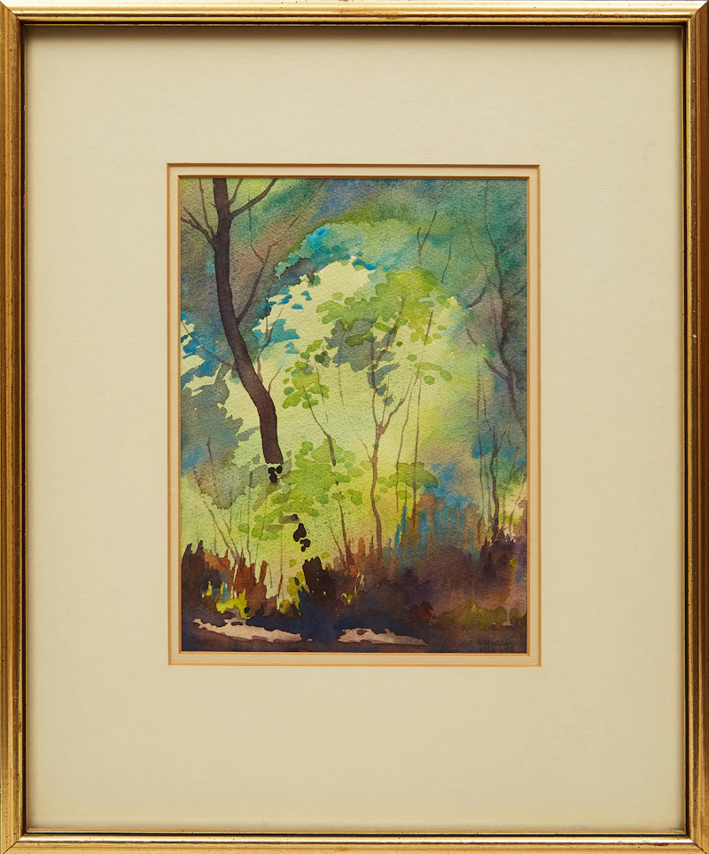 Langley Thomas Donges, Forest Interior, watercolour - view 2