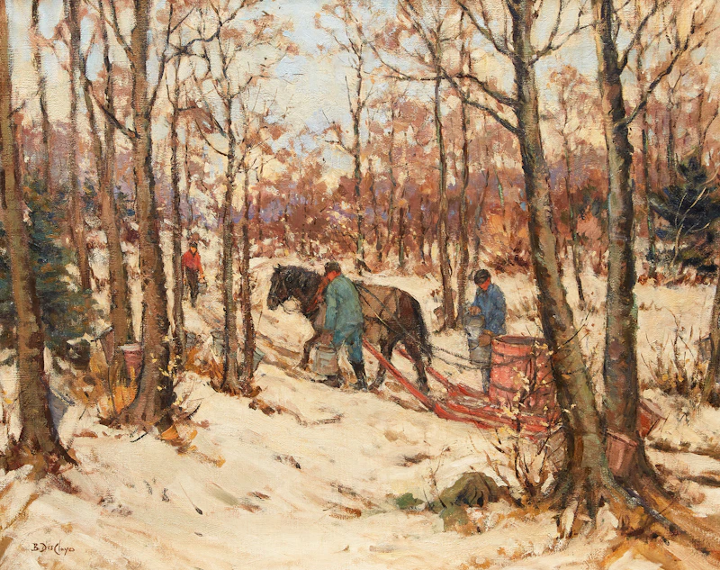 Collecting Sap in the Sugar Bush, Rougement by Berthe Des Clayes