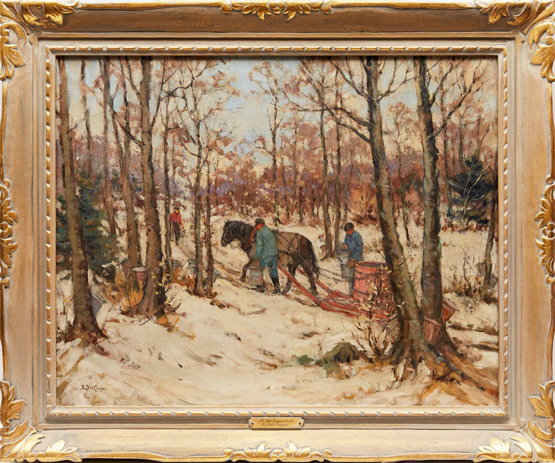 Berthe Des Clayes, Collecting Sap in the Sugar Bush, Rougement, oil on canvas - view 2