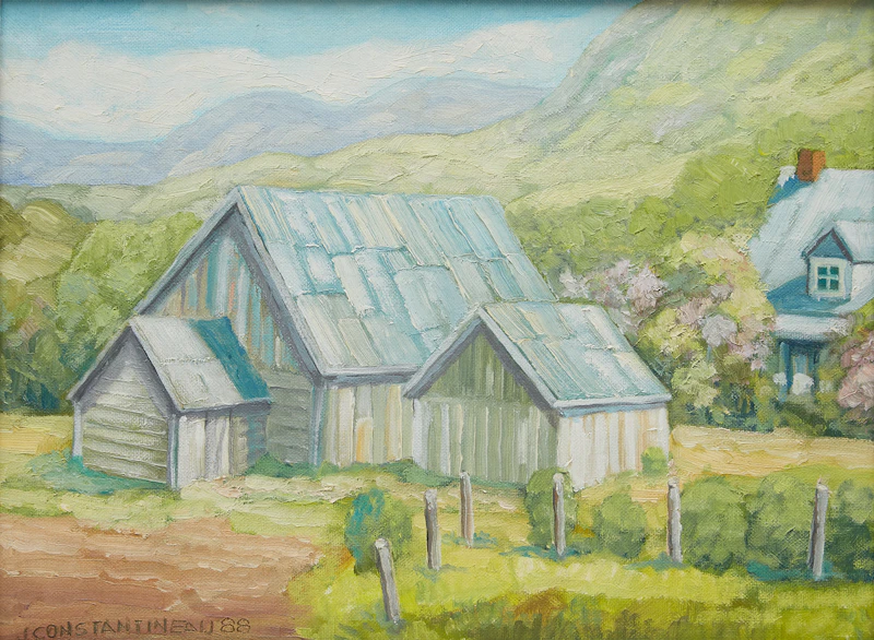 Jean Constantineau, Rang St. Jean Baptiste, St. Urbain, Charlevoix, oil on canvas board, 1988 - view 2