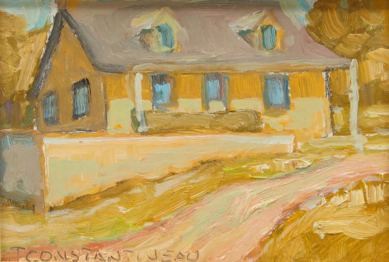 Jean Constantineau, Three Quebec Landscapes, three oils on masonite - view 5
