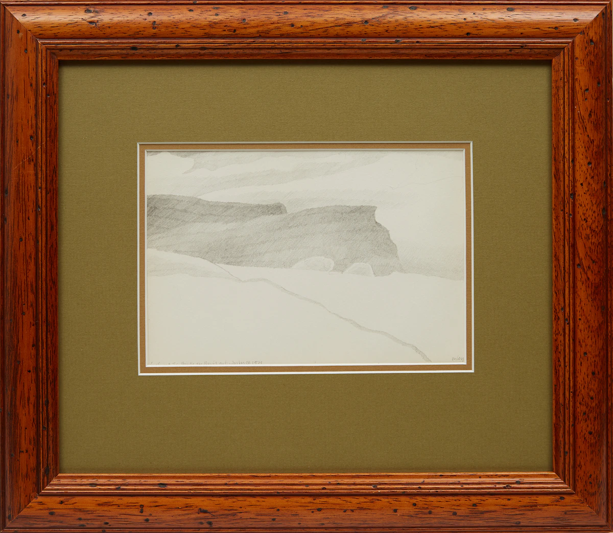 Toni Onley, Lookout Island, Pointe au Baril, Ont. , graphite drawing, 1971