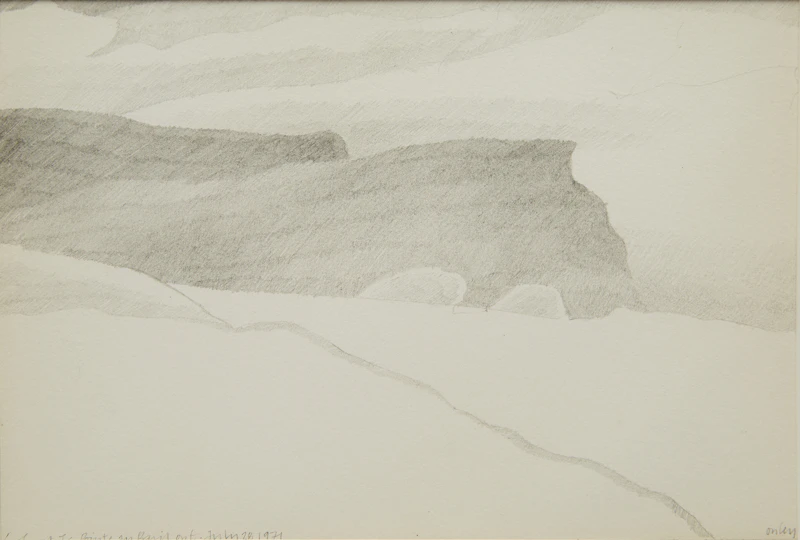 Toni Onley, Lookout Island, Pointe au Baril, Ont. , graphite drawing, 1971 - view 2