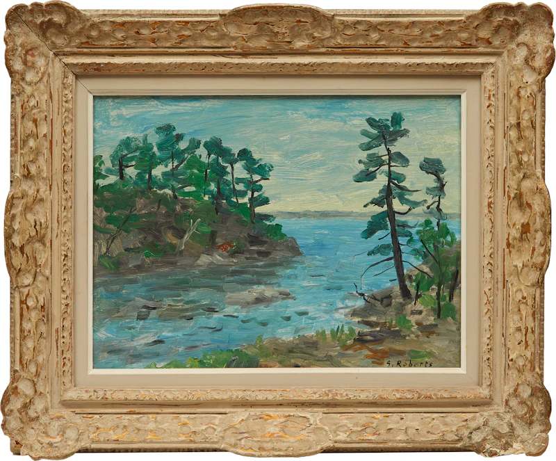 William Goodridge Roberts, Shoreline Landscape, oil on board - view 2