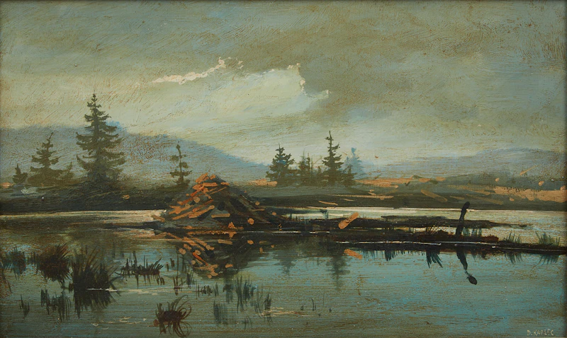 Dusan Kadlec, Beaver Dam, oil on board - view 2