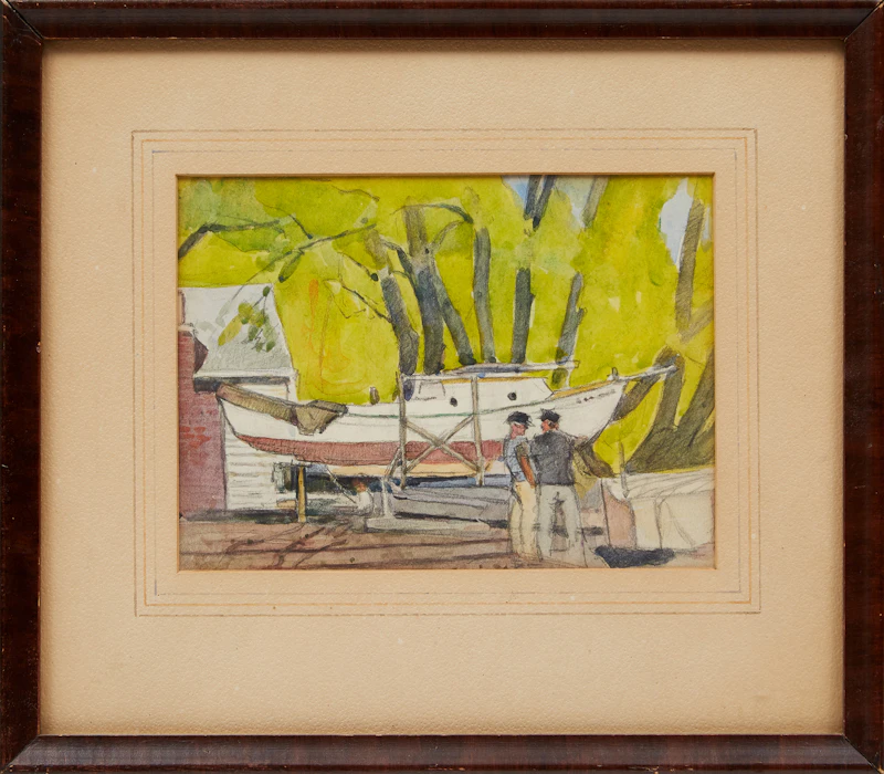Peter Clapham Sheppard, Canadian Bank of Commerce Building; Canada Malting Company Factory Scene; Getting Her Ready, three graphite and watercolour works on paper - view 6