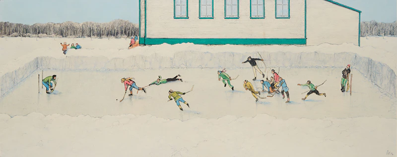 William Kurelek, Breakaway, colour lithograph - view 2