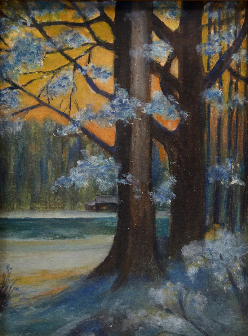 Elizabeth Annie McGillivray Knowles, Cabin at Sunset, watercolour - view 2