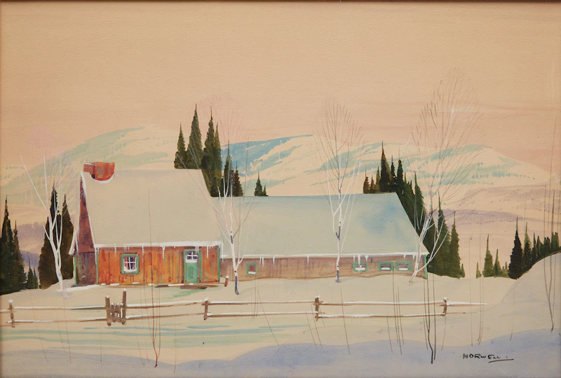 Graham Noble Norwell, Winter Cottage, watercolour - view 2
