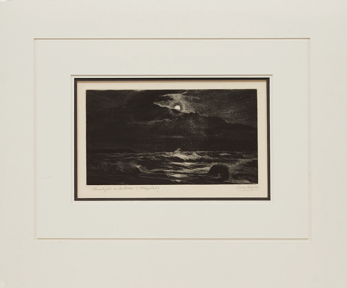 Owen Staples, Moonlight on the Lake, mezzotint