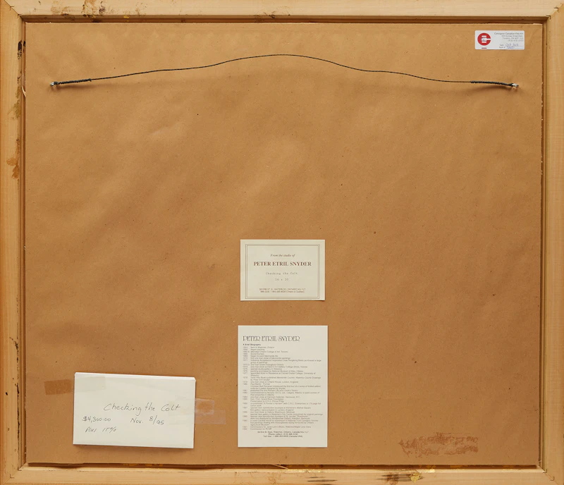 Peter Etril Snyder, Checking the Colt, oil on board, 1995 - view 3