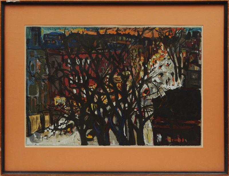 Molly Lamb Bobak, Winter in Town, colour serigraph - view 2