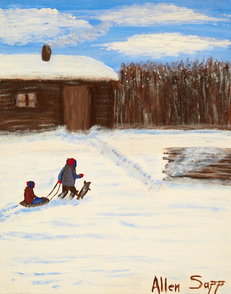 Allen Sapp, Almost Home, oil on canvas - view 3