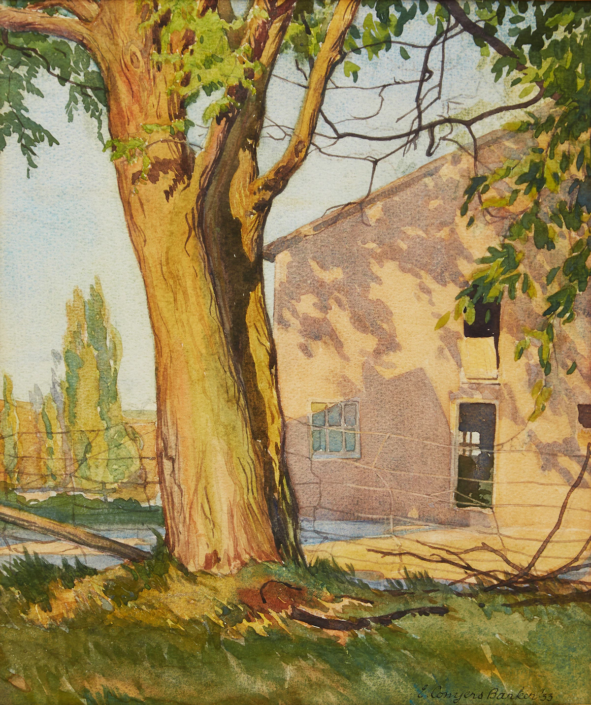 Ernest Conyers Barker, The Grist Mill, Cheltenham, Ontario, watercolour, 1933