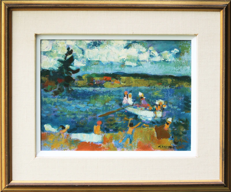 William Arthur Winter, The Visitors, oil on canvas board - view 2