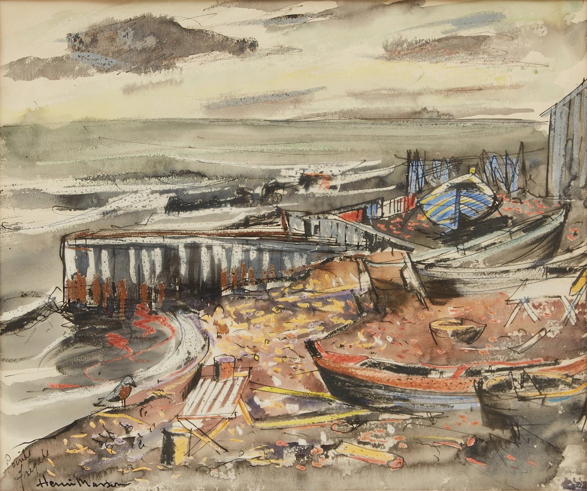 Henri Leopold Masson, Pointe Frigate, watercolour