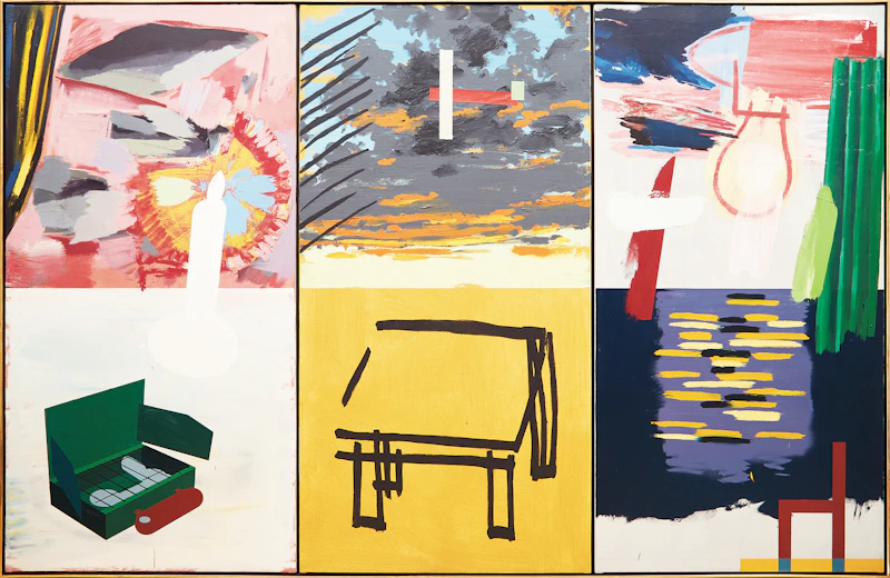 Ron Moppett, Studio/Light 3, oil on canvas triptych, 1981 - view 2