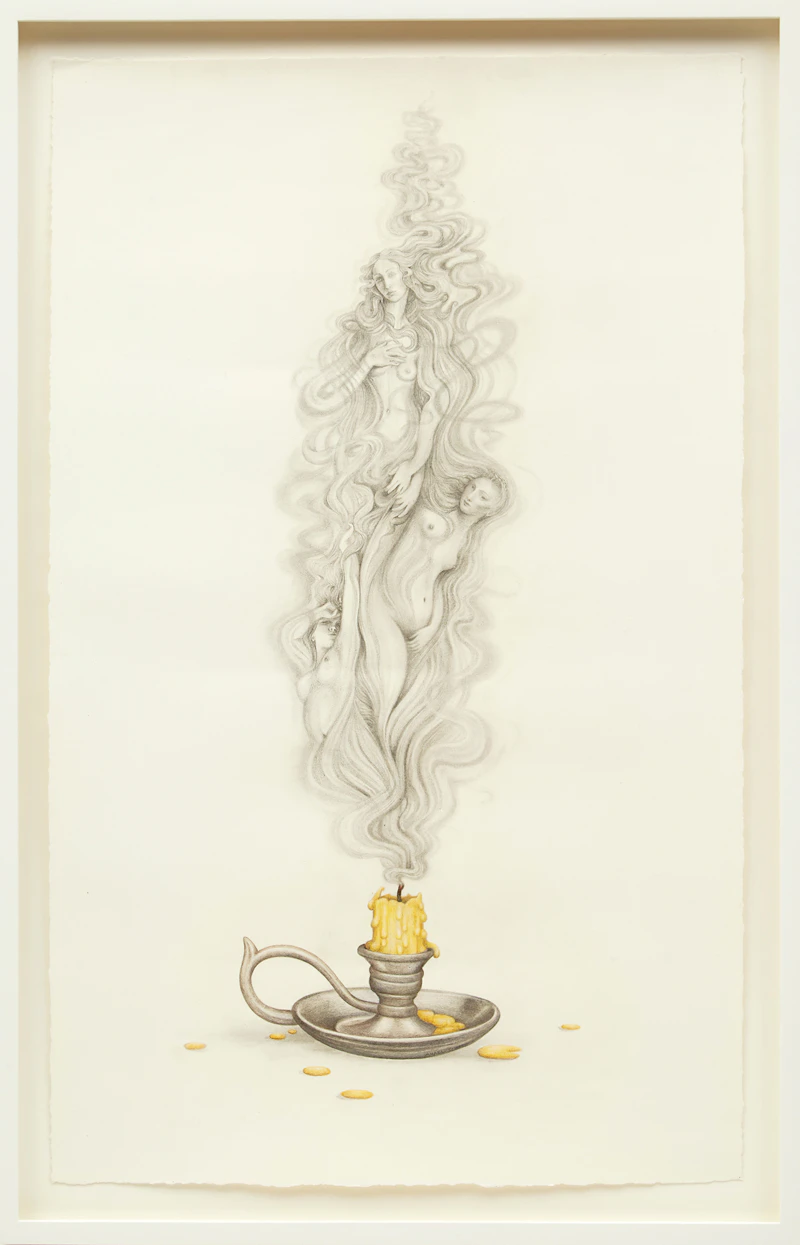 Aurel Schmidt, Three Venuses (2012), colour pencil on paper, 2012 - view 2