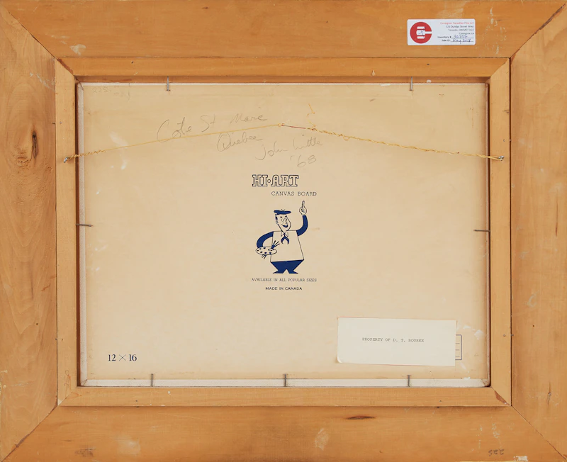 John Little, Côte St. Marc, Quebec, oil on canvas board, 1968 - view 3