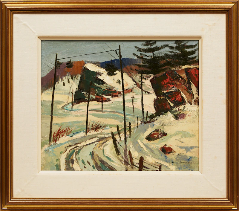 Henri Leopold Masson, Winding Roadway in Winter, oil on canvas - view 2